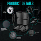 Air Compression Leg Massager with 3 Massage Levels & Auto Shut Off Feature