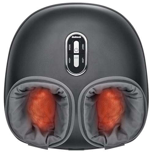 Shiatsu Foot Massager with Heat [2026 Upgraded], 3 Modes Deep Kneading Therapy Air Compression