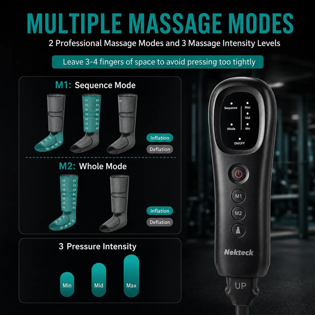 Air Compression Leg Massager with 3 Massage Levels & Auto Shut Off Feature