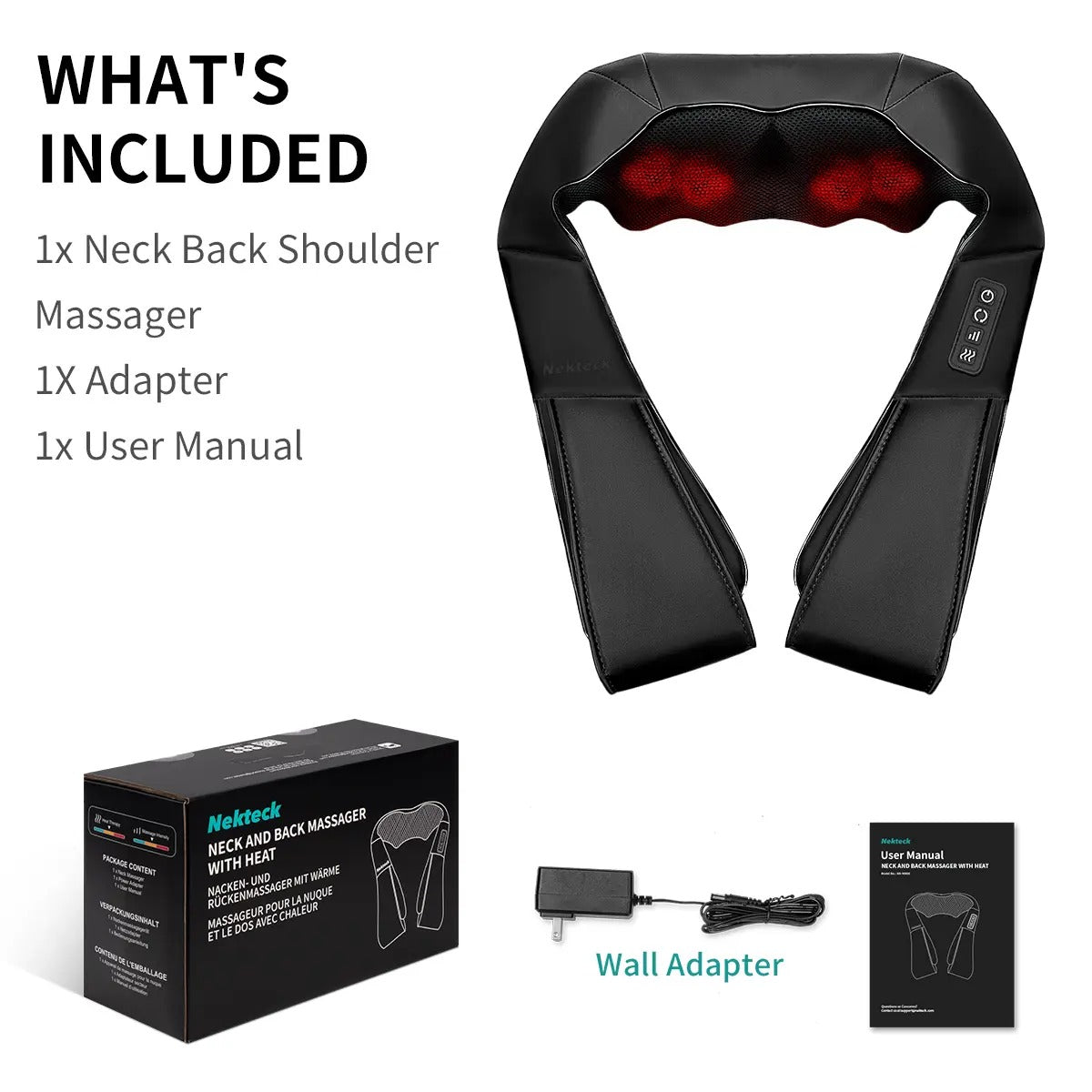 Shiatsu Neck and Back Massager with Soothing Heat