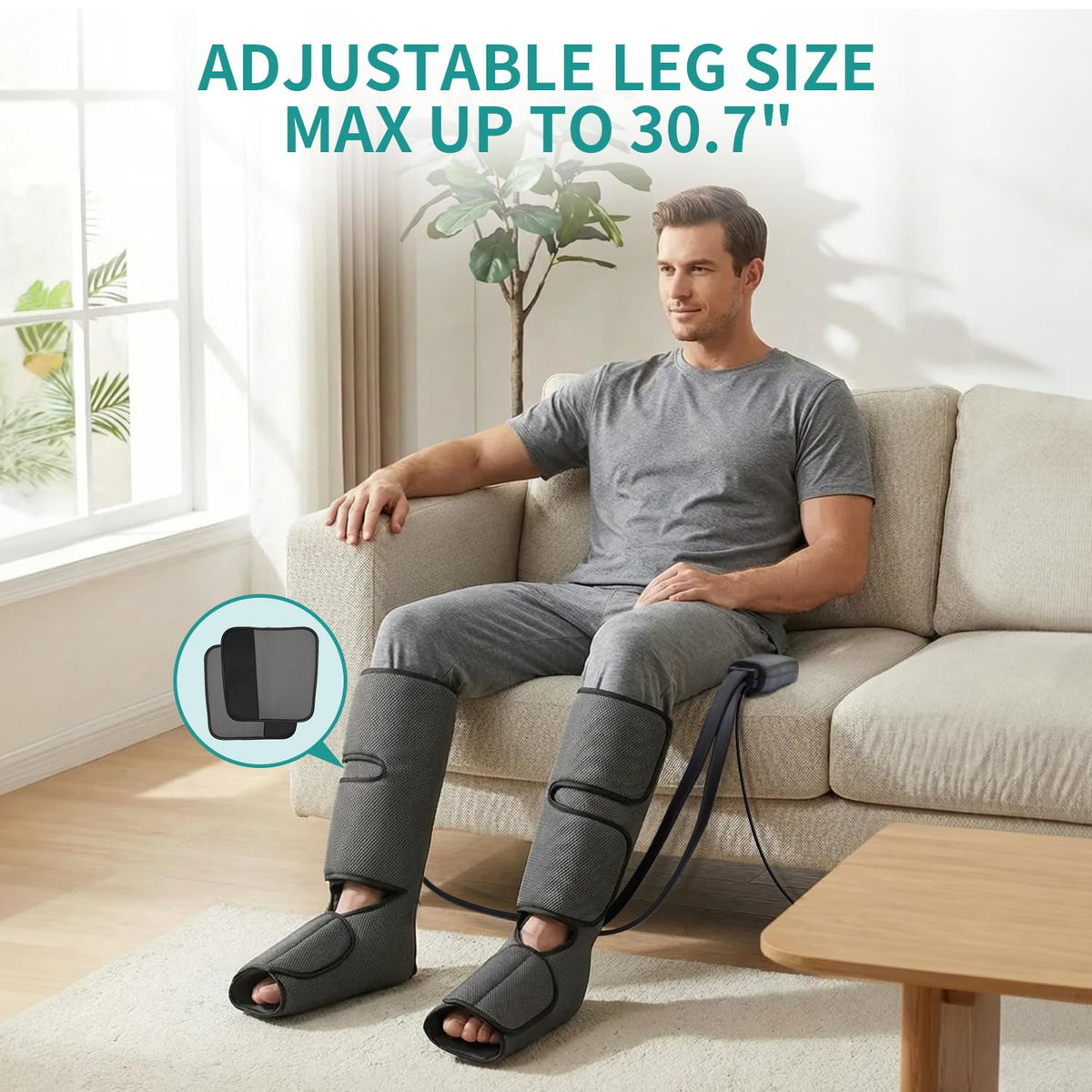 Air Compression Leg Massager with 3 Massage Levels & Auto Shut Off Feature