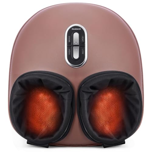Shiatsu Foot Massager with Heat [2026 Upgraded], 3 Modes Deep Kneading Therapy Air Compression